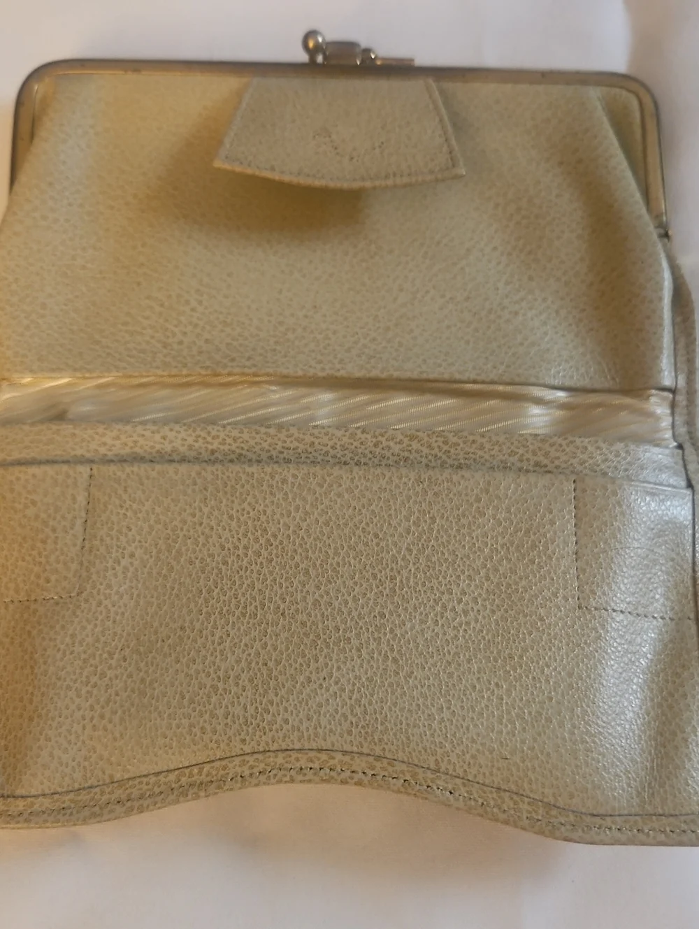 Vintage Women's Beige and Dark Brown Haircalf Wallet